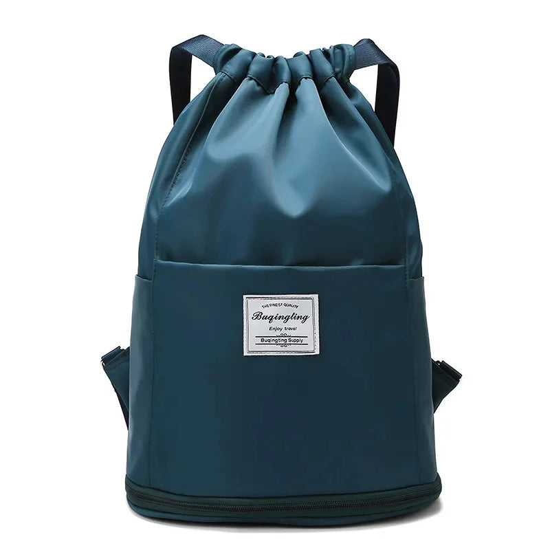 Swimming Dry and Wet Separation Expansion Separate Shoe Bin Drawstring Beach Bag Storage Sports Backpack Fitness Yoga