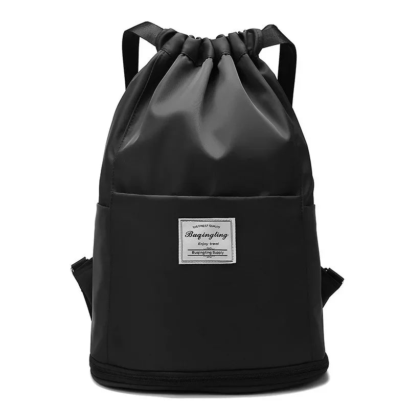 Swimming Dry and Wet Separation Expansion Separate Shoe Bin Drawstring Beach Bag Storage Sports Backpack Fitness Yoga