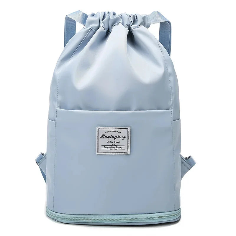 Swimming Dry and Wet Separation Expansion Separate Shoe Bin Drawstring Beach Bag Storage Sports Backpack Fitness Yoga