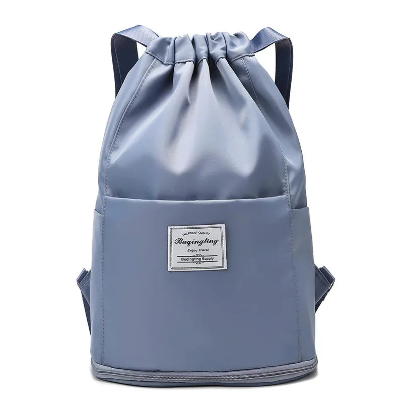 Swimming Dry and Wet Separation Expansion Separate Shoe Bin Drawstring Beach Bag Storage Sports Backpack Fitness Yoga