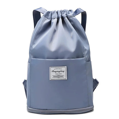 Swimming Dry and Wet Separation Expansion Separate Shoe Bin Drawstring Beach Bag Storage Sports Backpack Fitness Yoga