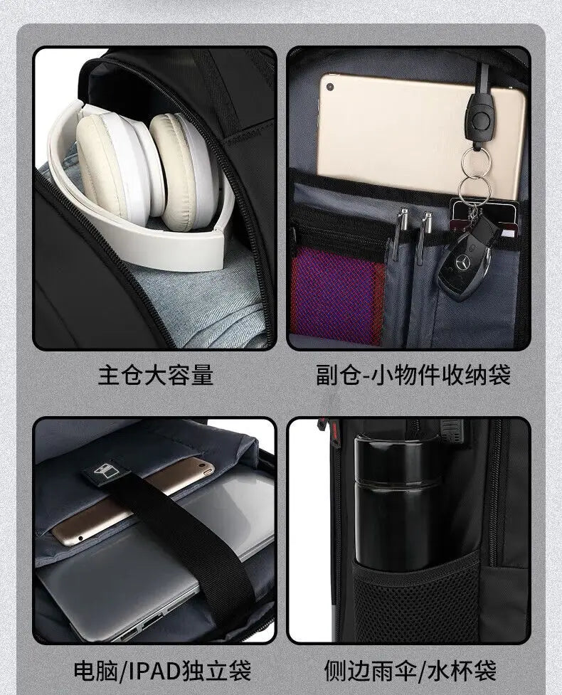 Swiss High Capacity Men's Backpack USB Charging Laptop Bag Women's Backpack 17 Inch Waterproof Business Travel Bag