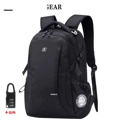 Swiss Men's anti theft Backpack Notebook School Travel Bags waterproof Business 15.6 17 inch laptop backpack women mochila USB