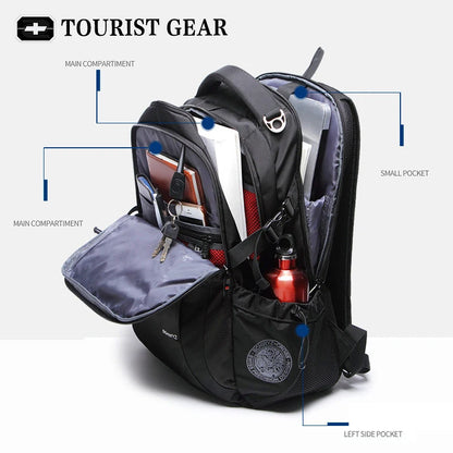 Swiss Men's anti theft Backpack Notebook School Travel Bags waterproof Business 15.6 17 inch laptop backpack women mochila USB
