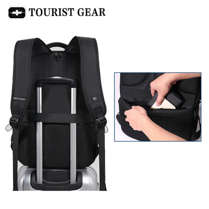 Swiss Men's anti theft Backpack Notebook School Travel Bags waterproof Business 15.6 17 inch laptop backpack women mochila USB