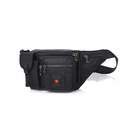 Swiss Multi-function Oxford Waist Bag Men Black Casual Funny Pack Male Multi-pocket Women Money Pouch Belly Bag For Cellphones