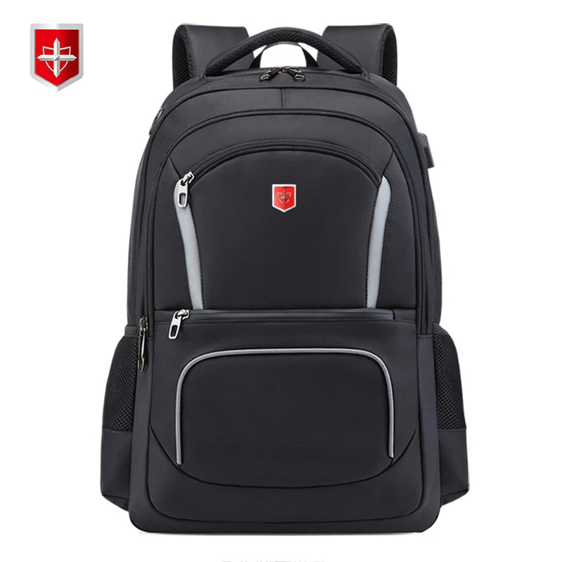 Swiss New Waterproof Men's Backpack 17 inch Laptop School Student Bags Fashion USB Charging Travel Backpack Women Mochila Male