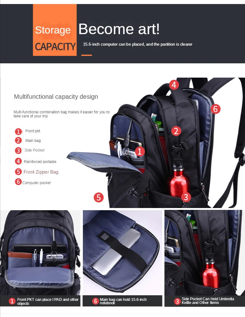 Swiss Sabre Leisure Business Swiss Backpack Men's Fashion Business Large Capacity Computer Backpack Student Backpack