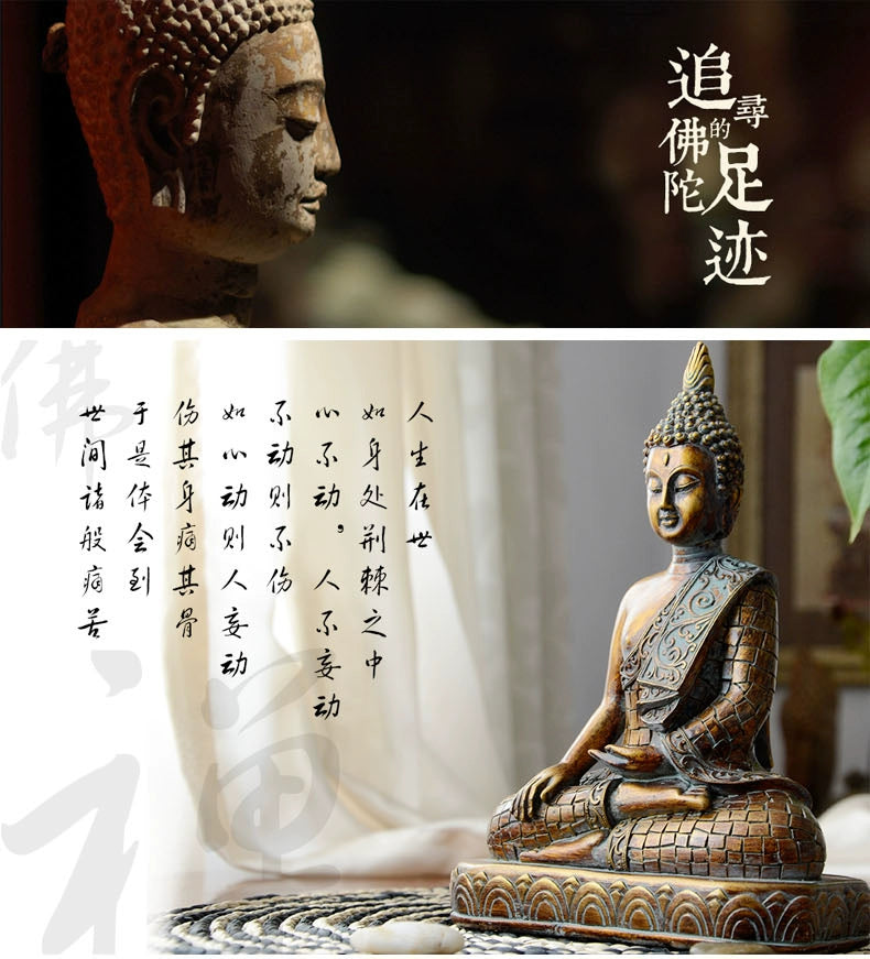 Statue of Buddha statue of Buddha in the living room of the living room baoping feng shui statue Buddha of Thailand