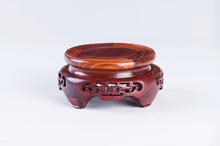 Wooden Pedestal Display Stand Solid Wood Carving Handicraft Decorative Base for Craft Tea Set Teapot Plants Ornaments Display