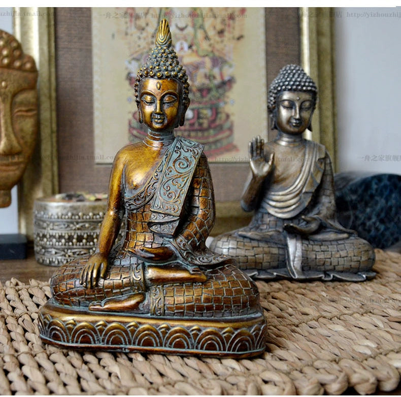 Statue of Buddha statue of Buddha in the living room of the living room baoping feng shui statue Buddha of Thailand