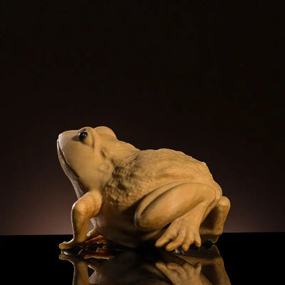 TL032 - 6.2*5.0*4 CM Carved Boxwood Carving Figurine Home Decor: Frog