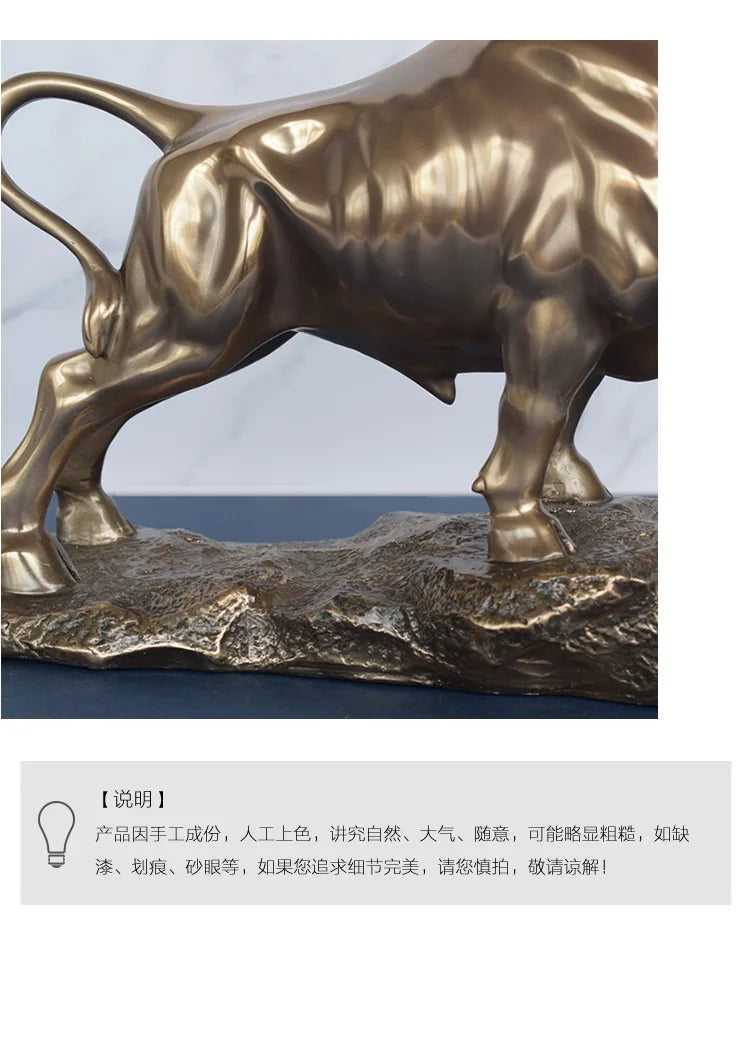 TOP ART Home store Company SHOP Decor ART stock market financial business bring wealth GOOD LUCK Success Wall Street Bull Statue