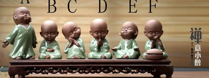 TOP ART OFFICE home Buddhism Buddha " CHAN DAO quiet " Little Monk Ge Yao kiln porcelain pottery ceramic ART