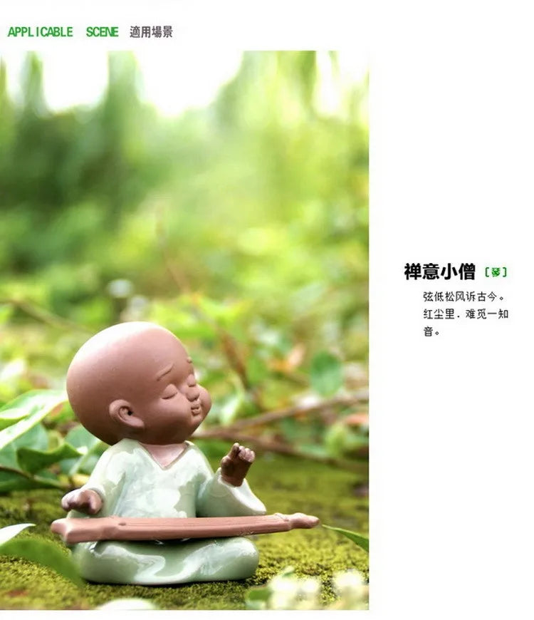 TOP ART OFFICE home Buddhism Buddha " CHAN DAO quiet " Little Monk Ge Yao kiln porcelain pottery ceramic ART