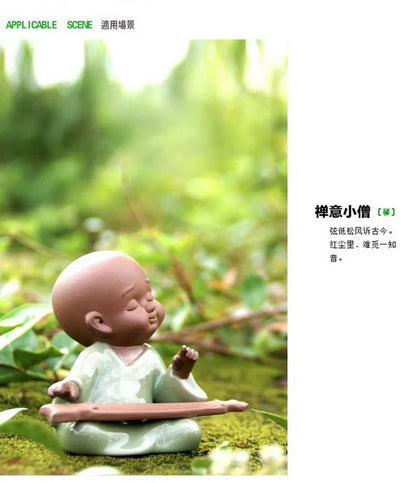 TOP ART OFFICE home Buddhism Buddha " CHAN DAO quiet " Little Monk Ge Yao kiln porcelain pottery ceramic ART