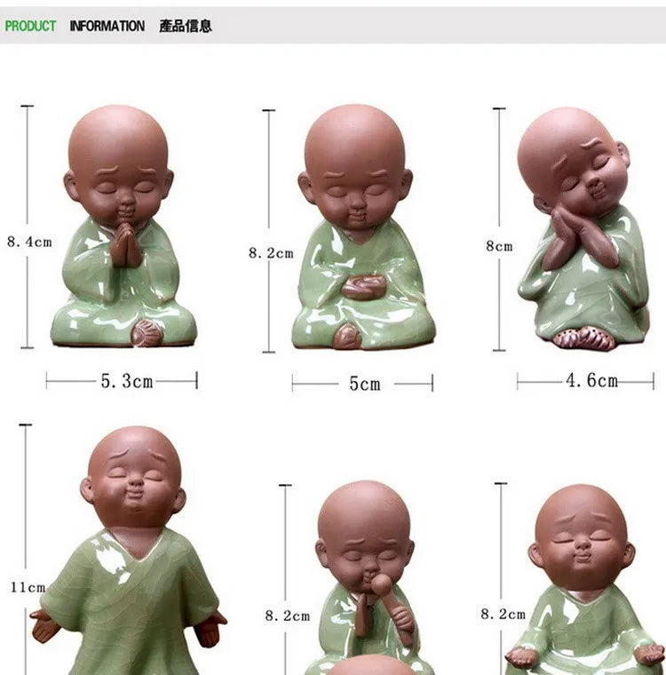 TOP ART OFFICE home Buddhism Buddha " CHAN DAO quiet " Little Monk Ge Yao kiln porcelain pottery ceramic ART
