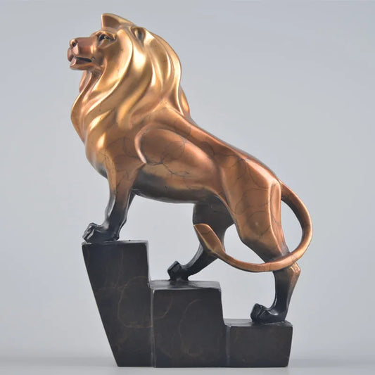 TOP ART good luck Success Money drawing Charging lion Brass statue # home office business auspicious efficacious Talisman