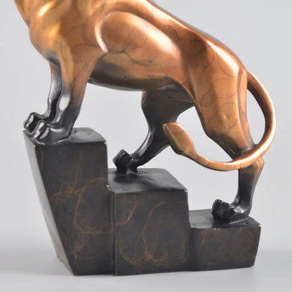 TOP ART good luck Success Money drawing Charging lion Brass statue # home office business auspicious efficacious Talisman