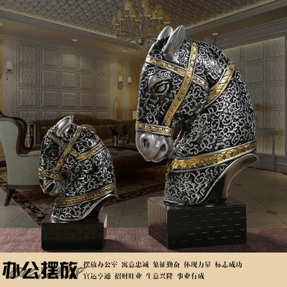 TOP ART-  home office business efficacious FENG SHUI Talisman Protection Auspicious Lucky Success HORSE Sculpture statue
