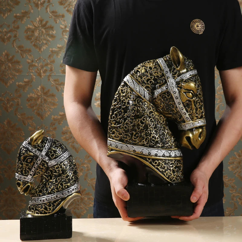 TOP ART-  home office business efficacious FENG SHUI Talisman Protection Auspicious Lucky Success HORSE Sculpture statue