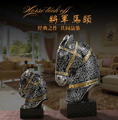 TOP ART-  home office business efficacious FENG SHUI Talisman Protection Auspicious Lucky Success HORSE Sculpture statue