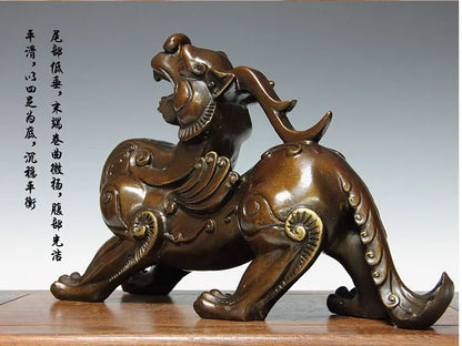 TOP ART # office home store Money drawing divine dragon Mascot # avoiding evils Talisman bronze statue 30CM LARGE