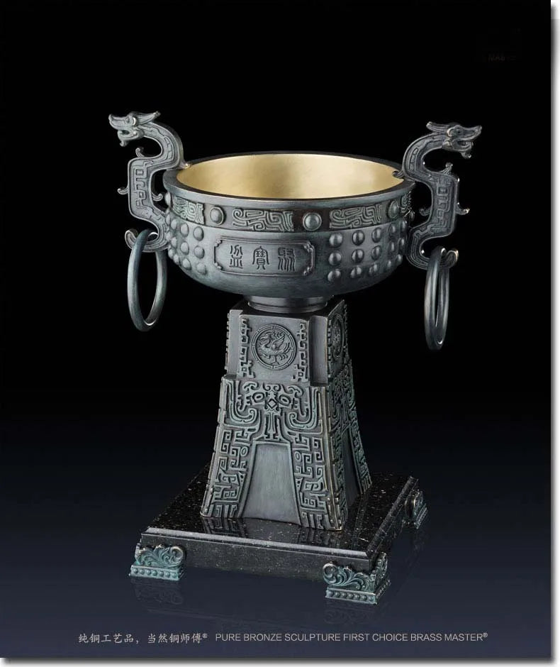 TOP Business  gift present # handmade ART Lucky Success bronze ding Sculpture home office Company business ART Limited Edition