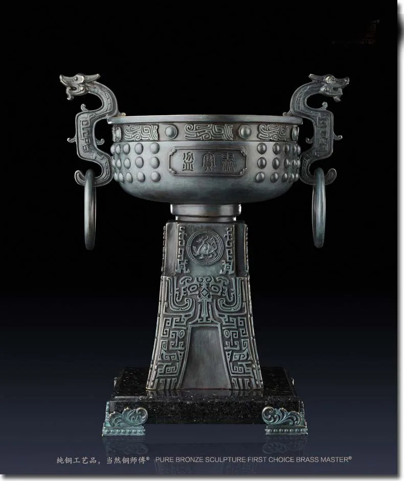 TOP Business  gift present # handmade ART Lucky Success bronze ding Sculpture home office Company business ART Limited Edition