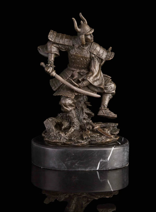 TOP COOL ART WORK - Emperor of Japan mikado samurai Sculpture Art bronze statue -HOME OFFICE Porch lobby decorative art