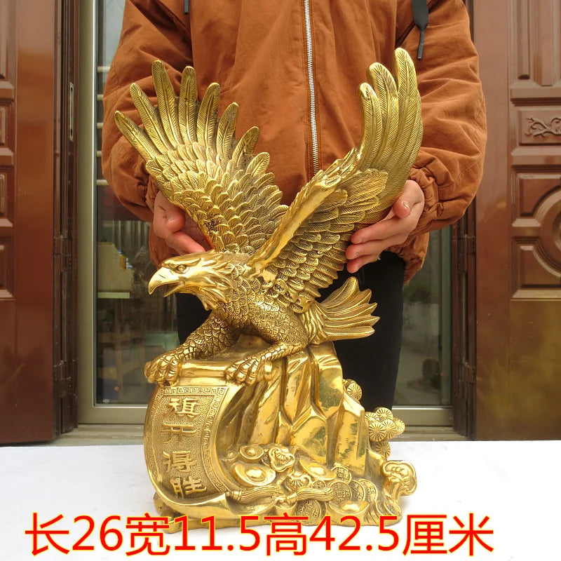 TOP COOL Business art 42CM LARGE Home office fortune Success Arabic American Eagle vulture lanneret BRASS art statue