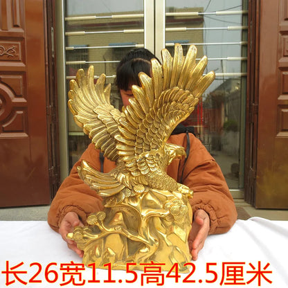 TOP COOL Business art 42CM LARGE Home office fortune Success Arabic American Eagle vulture lanneret BRASS art statue