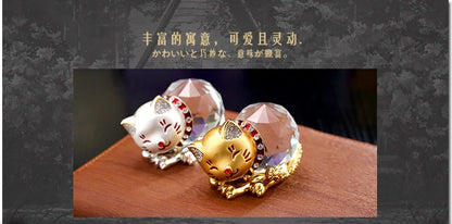 TOP COOL Christmas Birthday GIFT # CAR decorative art # handcrafted diamond crystal Lovely cat model -FREE ship