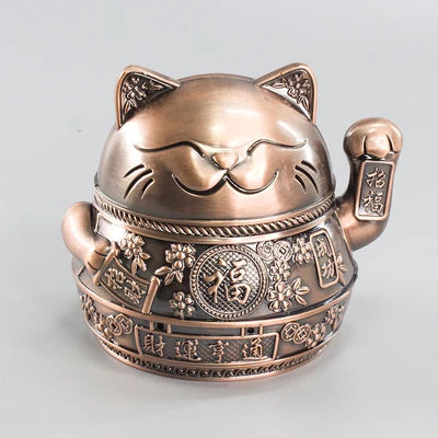 TOP COOL GIFT Asia Thailand Japan Good luck Wealth metal ashtray mascot HOME office shop Decoration bring wealth fortune
