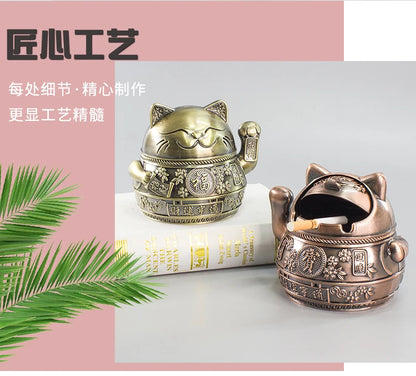 TOP COOL GIFT Asia Thailand Japan Good luck Wealth metal ashtray mascot HOME office shop Decoration bring wealth fortune
