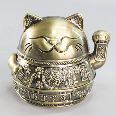 TOP COOL GIFT Asia Thailand Japan Good luck Wealth metal ashtray mascot HOME office shop Decoration bring wealth fortune