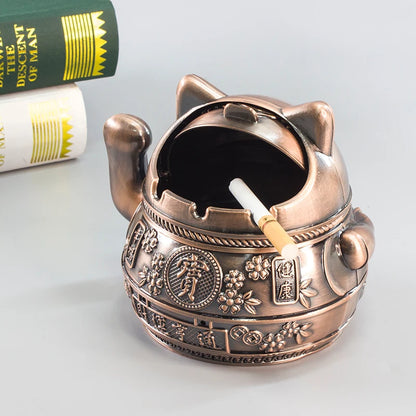 TOP COOL GIFT Asia Thailand Japan Good luck Wealth metal ashtray mascot HOME office shop Decoration bring wealth fortune