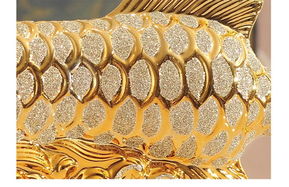 TOP COOL HOME OFFICE Company SHOP Talisman Money Drawing fortune Arowana Golden Fish FENG SHUI GOOD LUCK Decorative statue