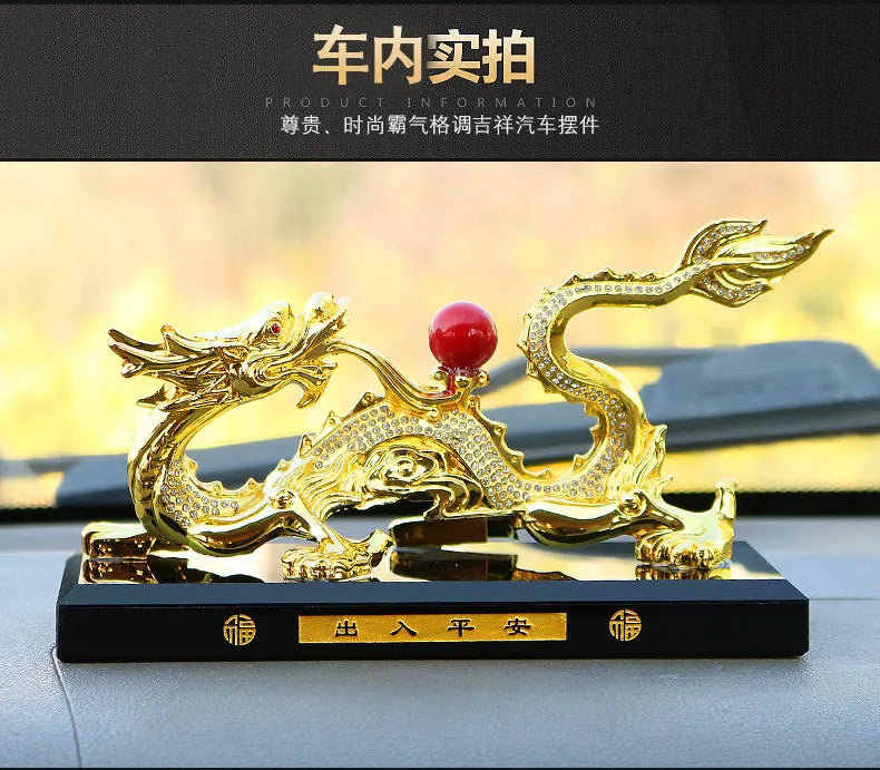 TOP COOL HOME OFFICE company SHOP CAR Talisman Money Drawing Diamonds Arowana Golden LONG Dragon  FENG SHUI brass statue