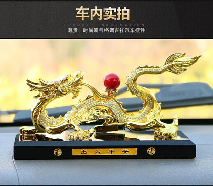 TOP COOL HOME OFFICE company SHOP CAR Talisman Money Drawing Diamonds Arowana Golden LONG Dragon  FENG SHUI brass statue
