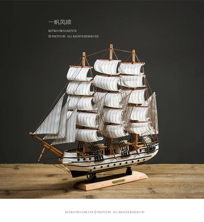 TOP COOL # HOME office company ROOM Business Ornament - Everything is going smoothly Wood Sailboat FENG SHUI Mascot Statue