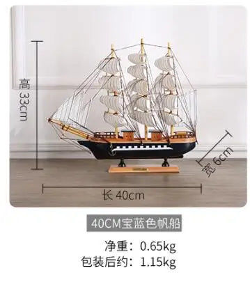 TOP COOL  HOME office company shop Business Ornament Everything is going smoothly Mascot Wood Sailboat FENG SHUI art Statue