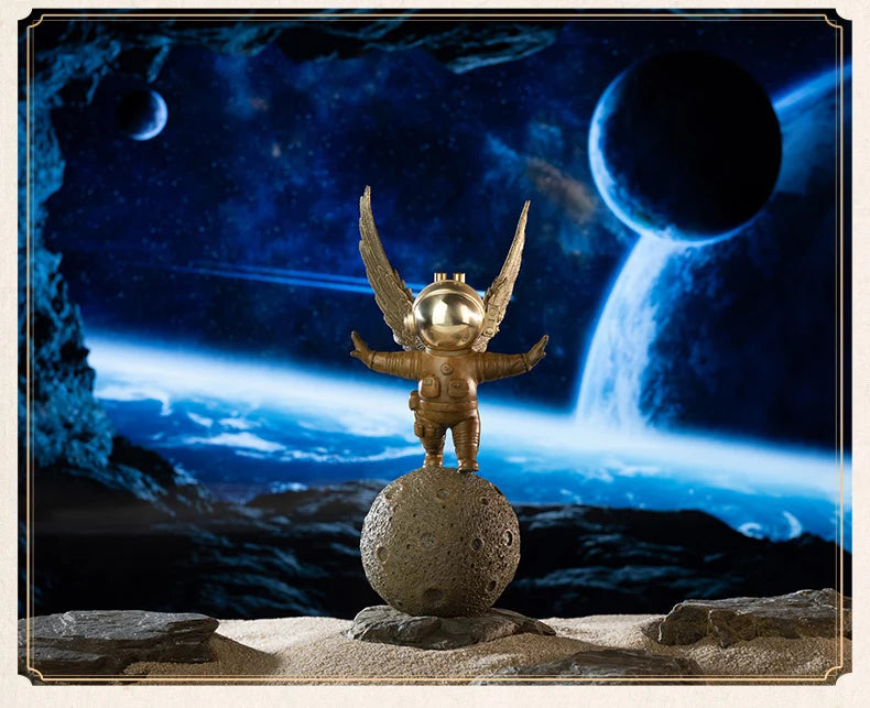 TOP COOL High grade bronze carving Dreaming Of Space space flight Scientific exploration ART home office TOP Decorative art A03