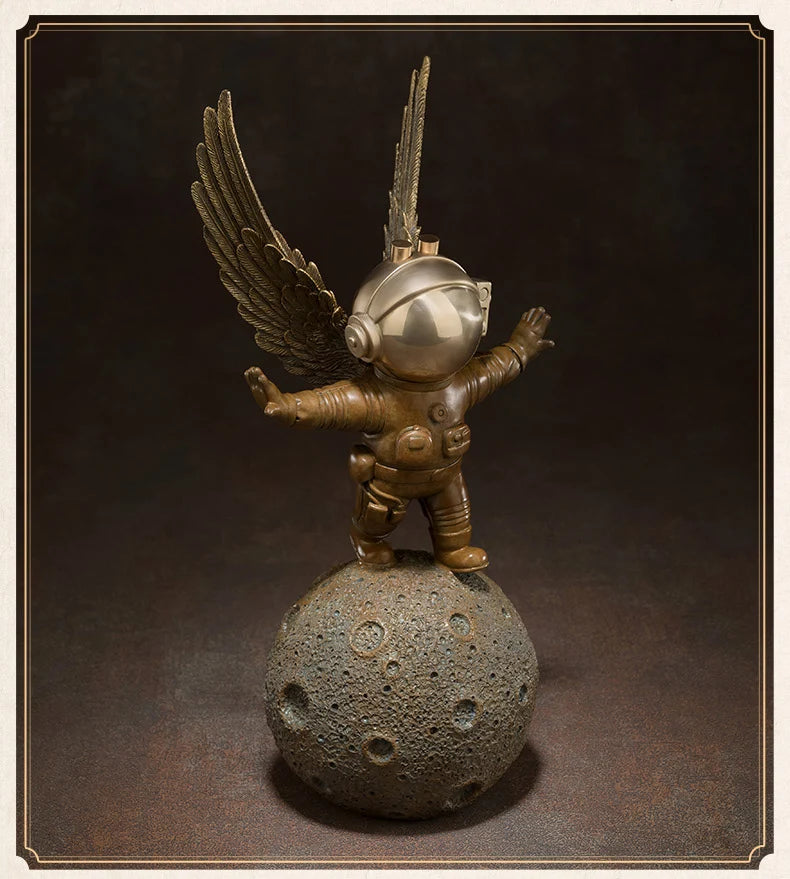 TOP COOL High grade bronze carving Dreaming Of Space space flight Scientific exploration ART home office TOP Decorative art A03
