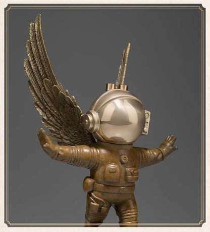 TOP COOL High grade bronze carving Dreaming Of Space space flight Scientific exploration ART home office TOP Decorative art A03