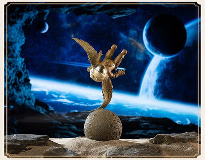 TOP COOL High grade bronze carving Dreaming Of Space space flight Scientific exploration ART home office TOP Decorative art A02