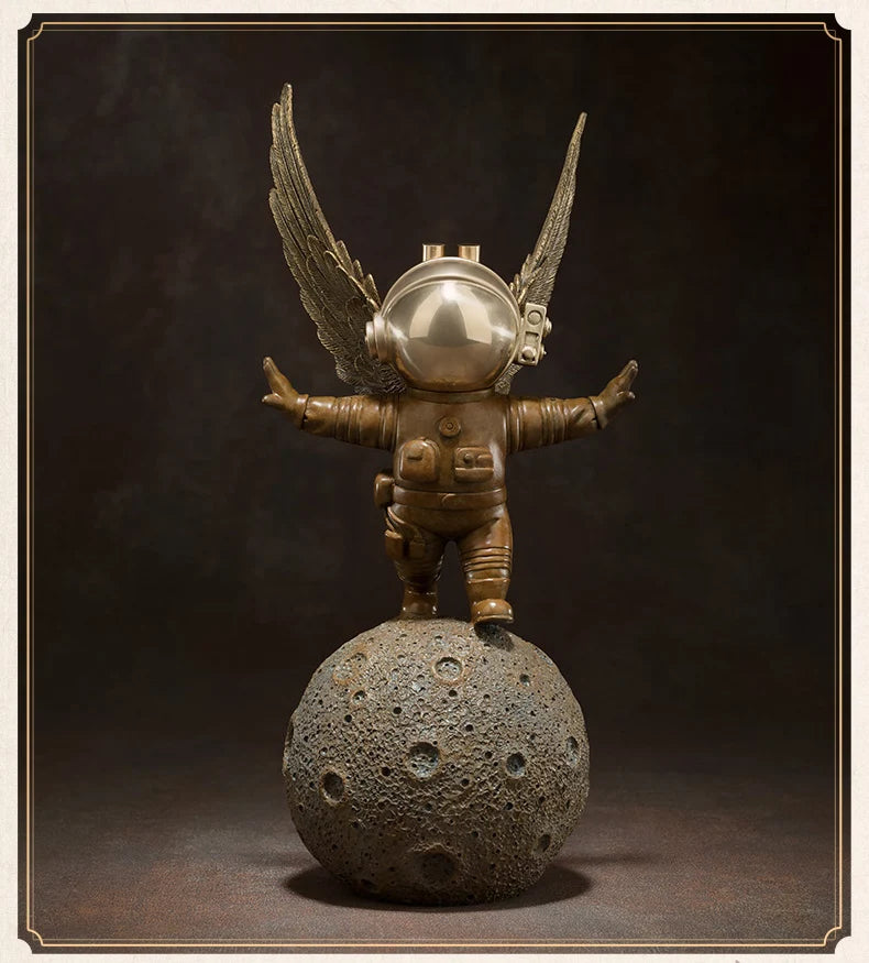 TOP COOL High grade bronze carving Dreaming Of Space space flight Scientific exploration ART home office TOP Decorative art A03