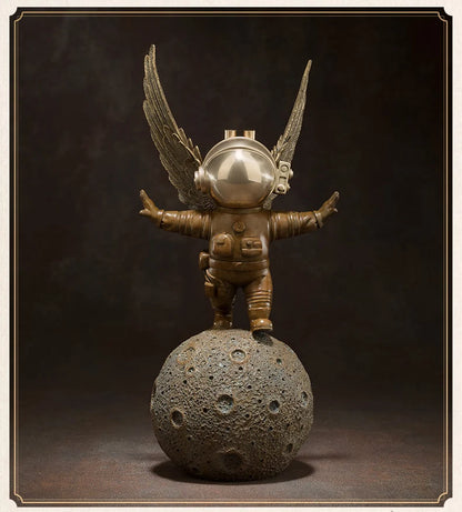 TOP COOL High grade bronze carving Dreaming Of Space space flight Scientific exploration ART home office TOP Decorative art A03