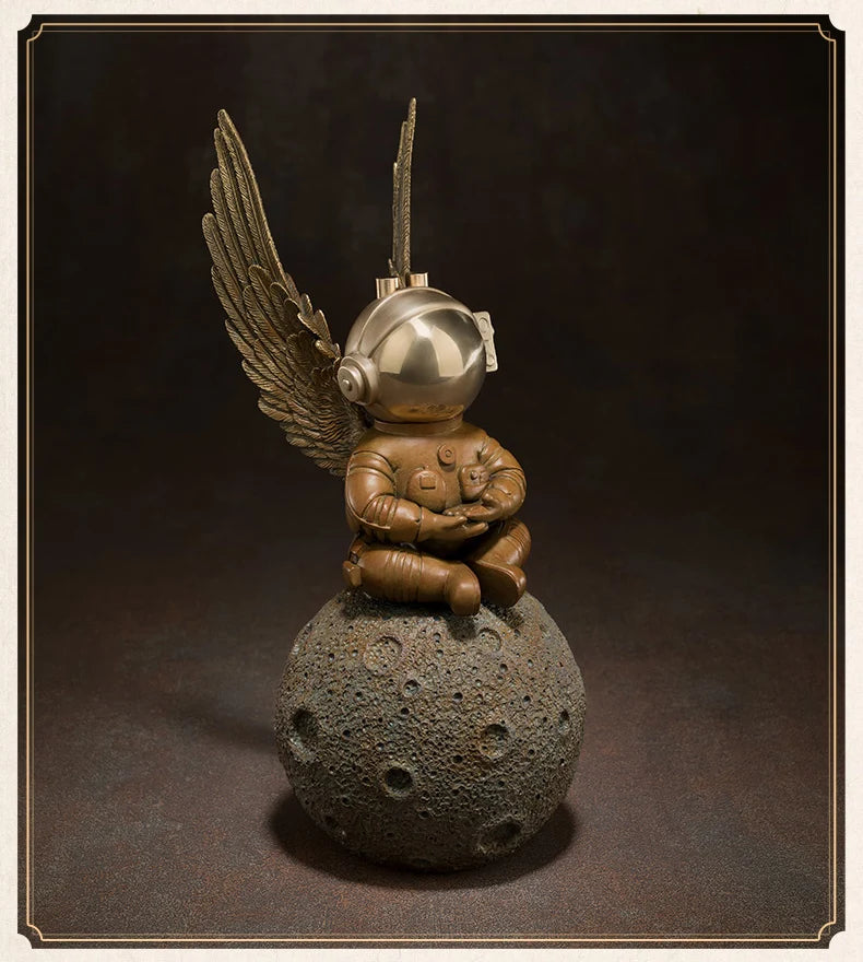 TOP COOL High grade bronze carving Dreaming Of Space space flight Scientific exploration ART home office TOP Decorative art A01