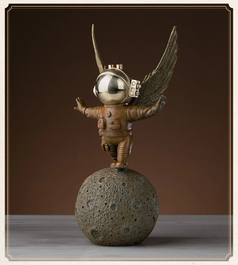 TOP COOL High grade bronze carving Dreaming Of Space space flight Scientific exploration ART home office TOP Decorative art A03